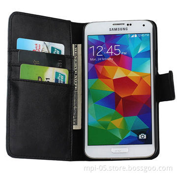 Wallet Leather Flip Case with Card Slots for Samsung Galaxy S5